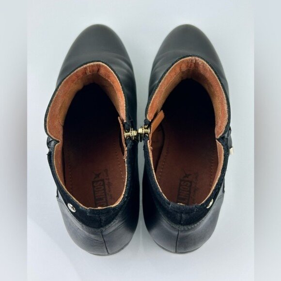 Pikolinos Sz 38 (U.S. 7.5-8) Black Leather Ankle Boots Made in Spain - Picture 11 of 16